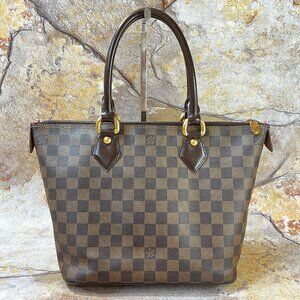 Louis Vuitton Saleya PM Tote Damier Satchel Handbag Leather Purse Zip